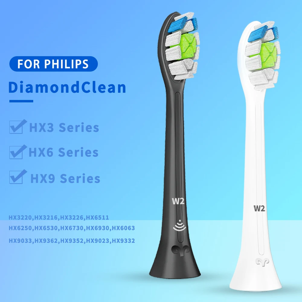 

DiamondClean Toothbrush Heads for Philips Sonicare Electric Toothbrush HX6063,HX6250,HX6530,HX6730,HX6930 HX9023 HX6024 HX3220