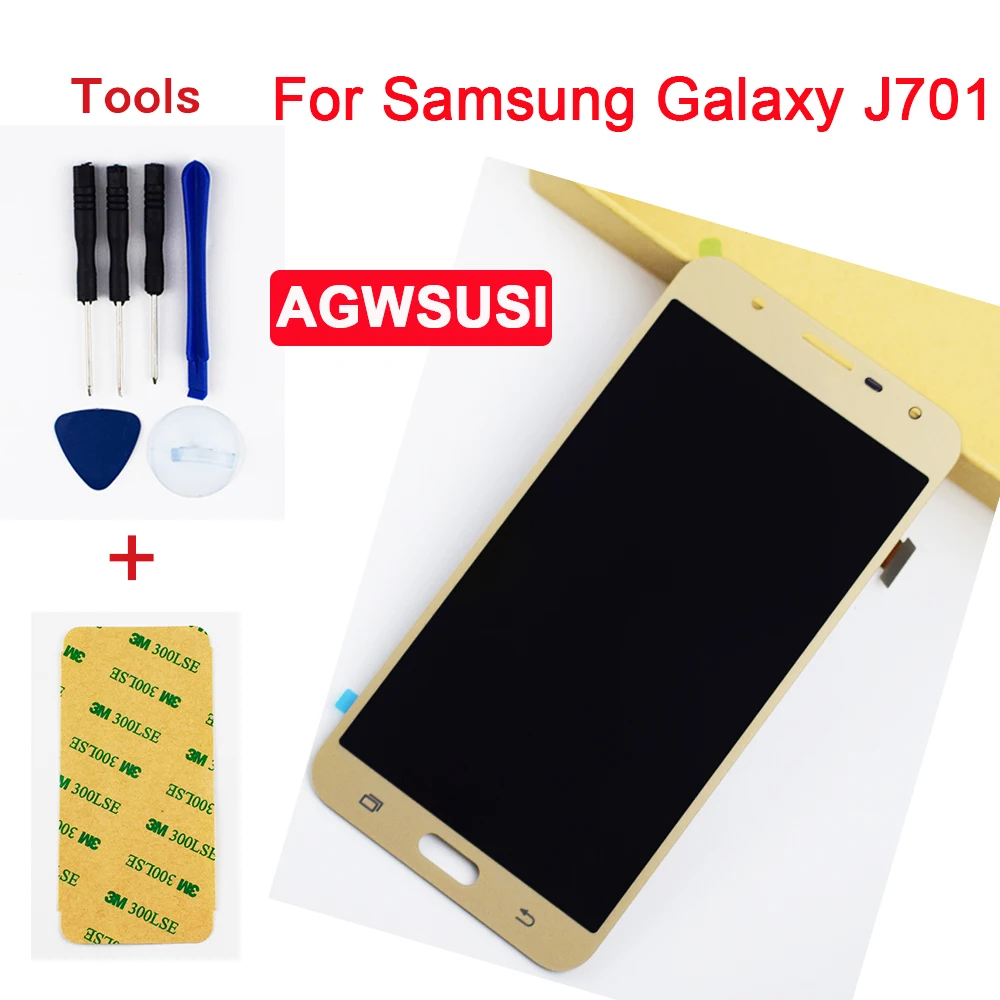 Для регулируемого samsung Galaxy J7 Neo J701F J701M J701 сенсорный экран сенсор стекло+ ЖК-дисплей монитор панель в сборе