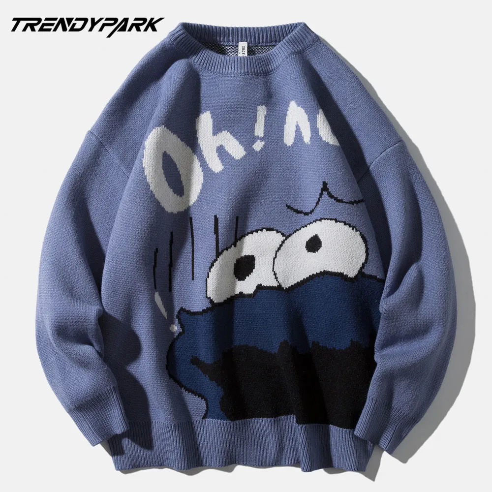 Винтаж Ретро вязаный свитер Мужская одежда в уличном стиле с принтом из