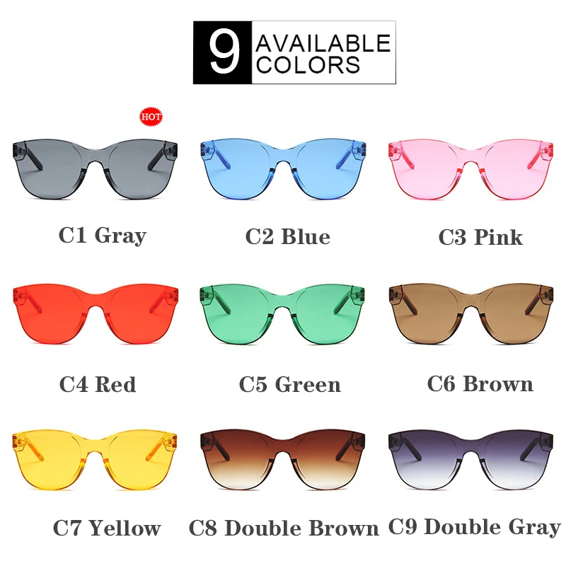 Модные негабаритные женские солнцезащитные очки Квадратные Цветные круглые