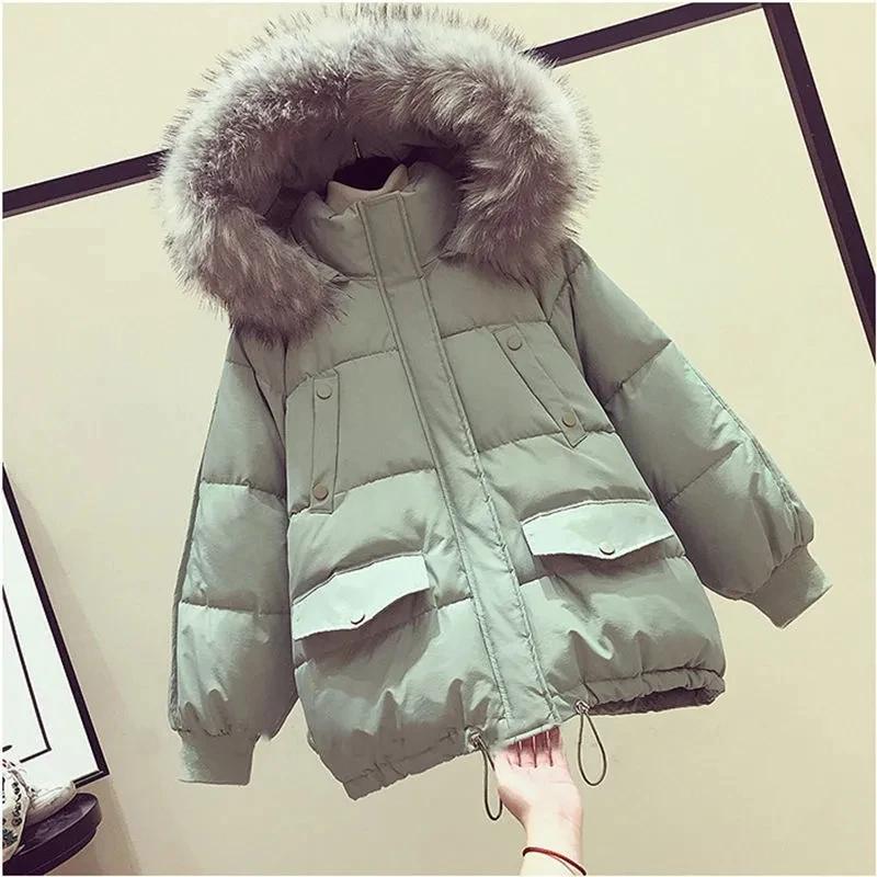 

2021 Harajuku Oversized Hooded Overcoat Woman Parkas Bread Coat woman Cotton Outwear Thicken Warm Women's Winter Jackets