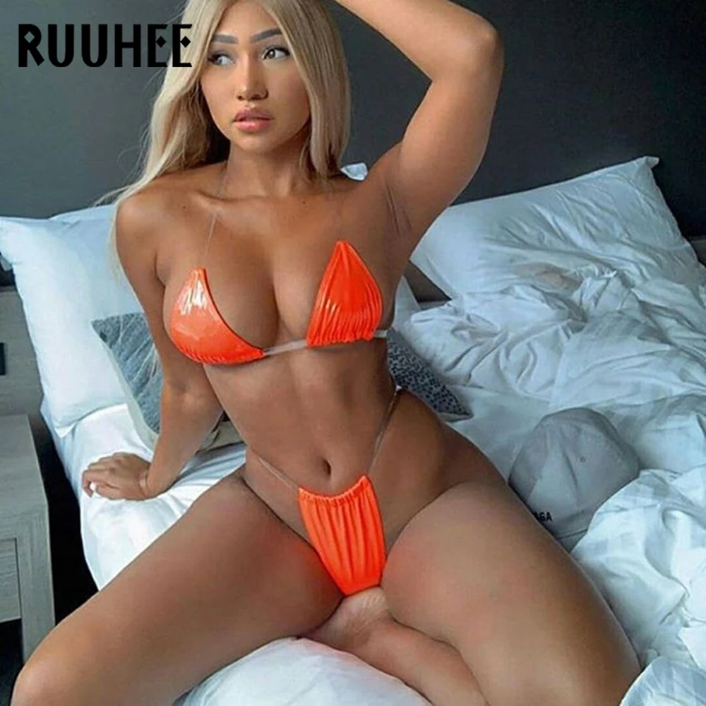 RUUHEE сексуальное прозрачное бикини 2020 женские бразильские микро-бикини набор