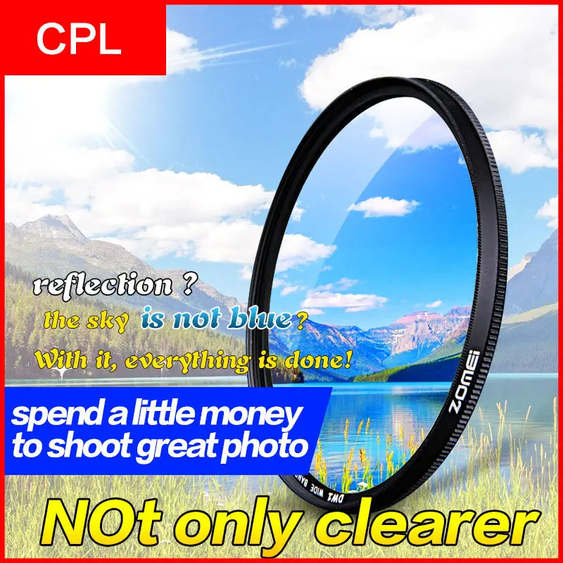 Круговой поляризационный фильтр Zomei 52 мм CPL для объектива камеры Canon Nikon Sony 40