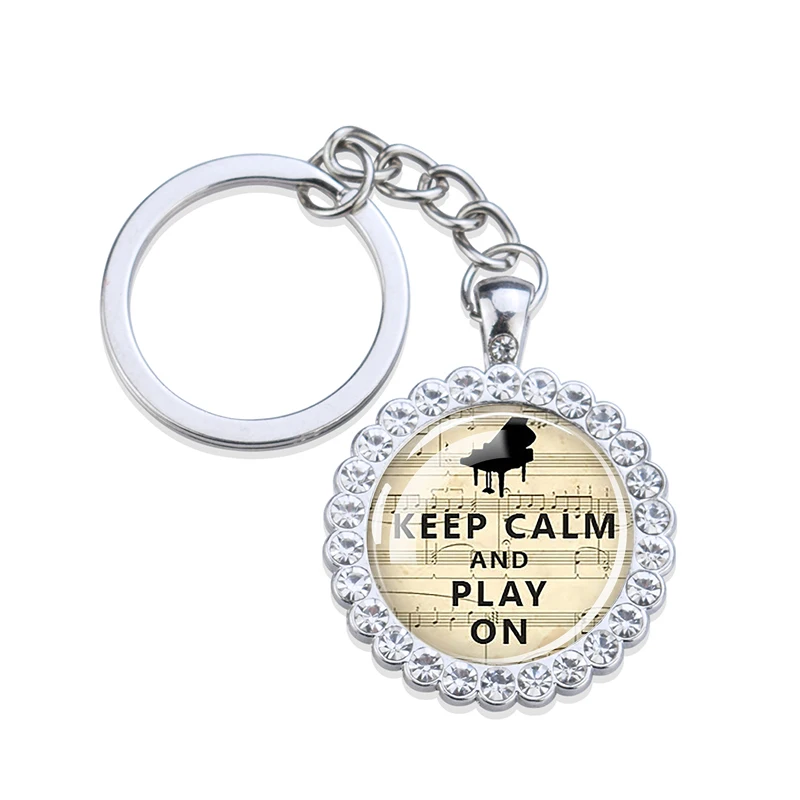 Брелок для ключей Стразы с надписью Keep Calm and Carry on женщин | Украшения и аксессуары