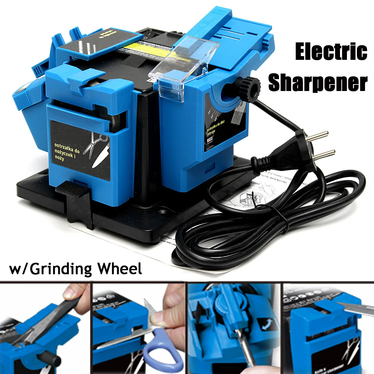 

Multifunction Electric Knife Sharpener Drill Sharpening Machine Knife & Scissor Sharpener EU Plug Power Household Grinding Tools