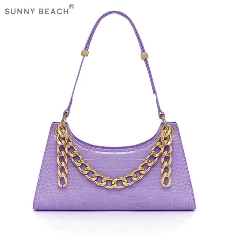 

Small retro crocodile pattern high quality underarm bag chain method stick bag Single Shoulder Handbag women's bag
