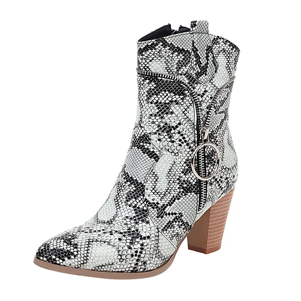 Женские ботинки сезон осень зима Модные ботильоны на квадратном каблуке обувь из