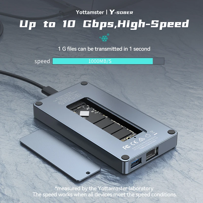 Yottamaster SO6 M2 NVMe SSD док-станция для USB 3 1 концентратор Type-C 10 Гбит/с HDMI аудио и микрофон