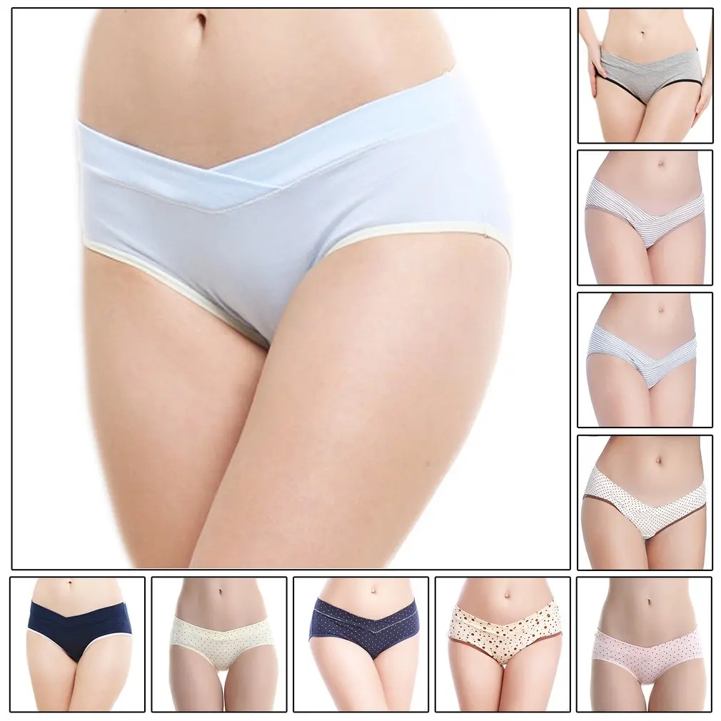 Женские удобные хлопковые трусы для беременных нижнее белье дышащие с низкой