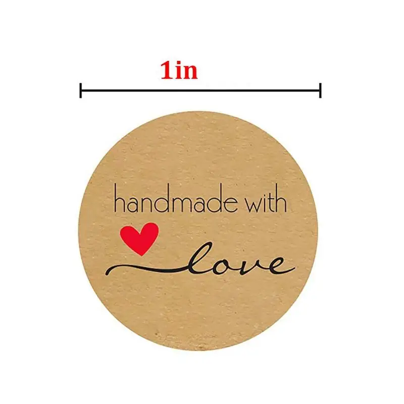 

500pcs Labels On A Roll/volume 2.5cm Rolled Leather Thanks Handmade Sticker Baking Decoration Cartoon Round Sticker Food Label