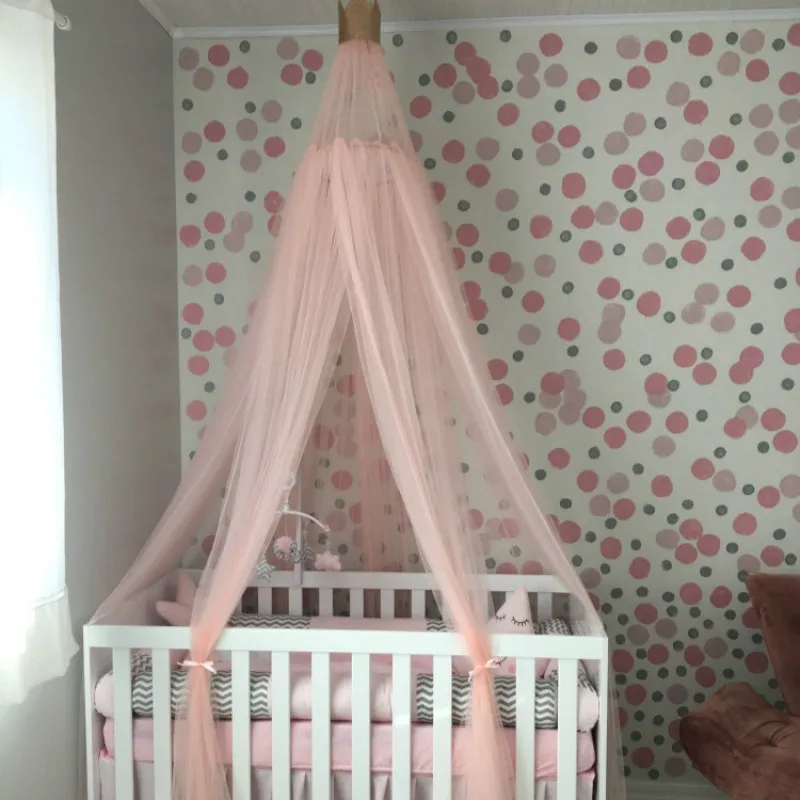 

Pink Blue Crown Princess Hanging Kid Bedding Bed Canopy Mosquito Net Curtain Bed Decor Baby indoor princess tent play house toy