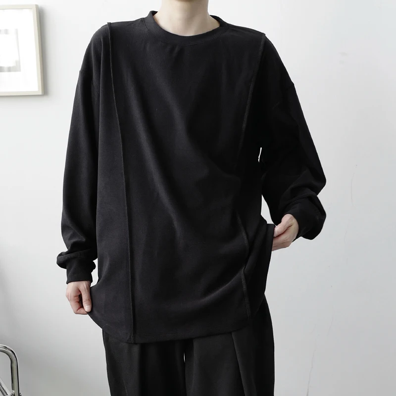 

Мужские толстовки, Осенний однотонный пуловер, нижнее белье, свободная Повседневная Толстовка, темная готика Оуэн, Мужская Уличная одежда, ...