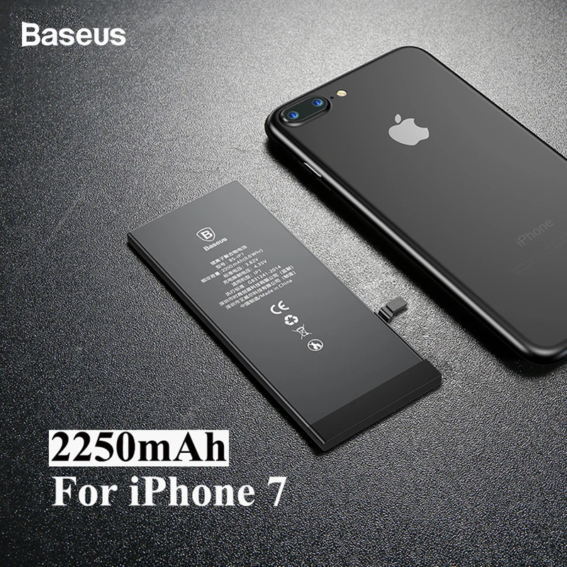Baseus литий-полимерный аккумулятор высокой емкости 2250 мАч для iPhone 7, Сменный аккумулятор для телефона для iPhone 7G, аккумулятор