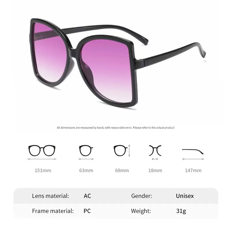 

New Fashion Retro Square Big Frame Multicolor Sunglasses Fashion Luxury Men women Fashion Luxury Outdoor Street Shooting Glasses