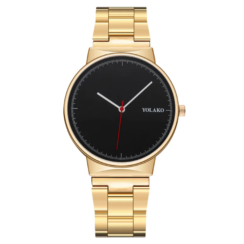 

Часы наручные мужские/женские кварцевые, люксовые простые золотистые, из нержавеющей стали, для пар