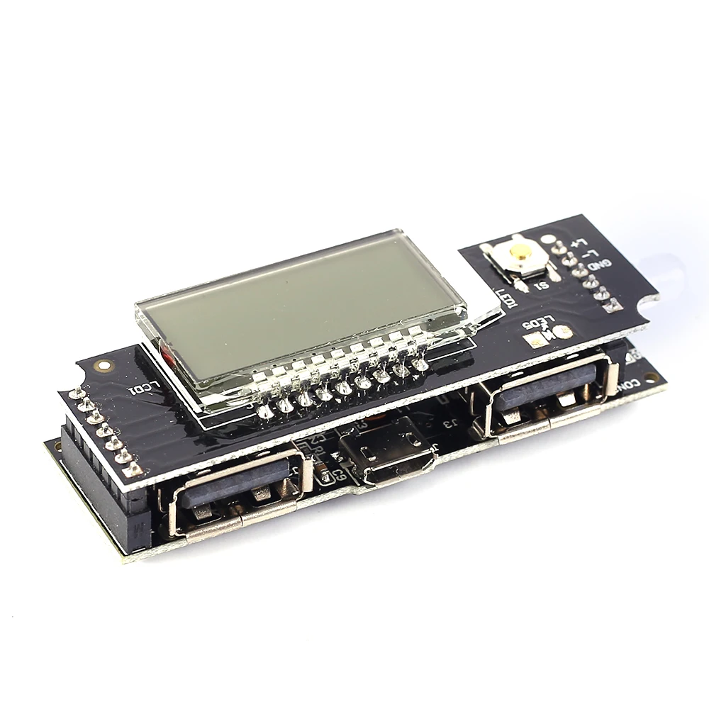 Зарядная плата для литиевой батареи 5V2A с ЖК-дисплеем и двойным USB выходным зарядным устройством