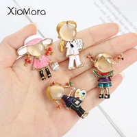 6 styles opal stone enamel brooches doctor nurse boys and girls badges brooches for women cute pins brooch enamel pin 2021