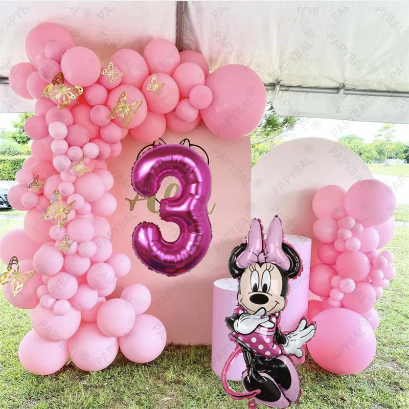 

118 шт., набор розовых латексных воздушных шаров «Минни Маус»