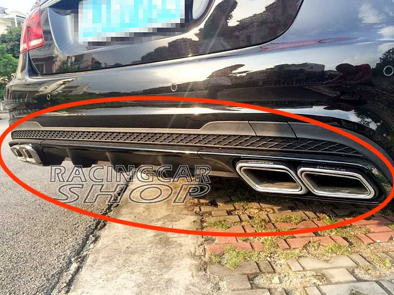 E63 черная серия диффузор/выхлопные трубы комбо для W212 e класс E200 E220 E250 E300 E350 E500 E550 AMG