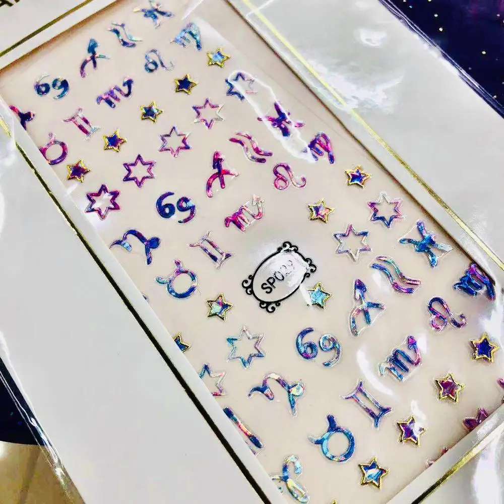 Лазерная серия красочный лазер Круглый Дизайн стикеры 3d на ногти nail art Наклейка