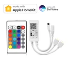 Диммер для светодиодной ленты Apple homekit, контроллер с дистанционным управлением, 12 В постоянного тока, RGB, голосовое управление Siri, работа с Alexa и Google Home