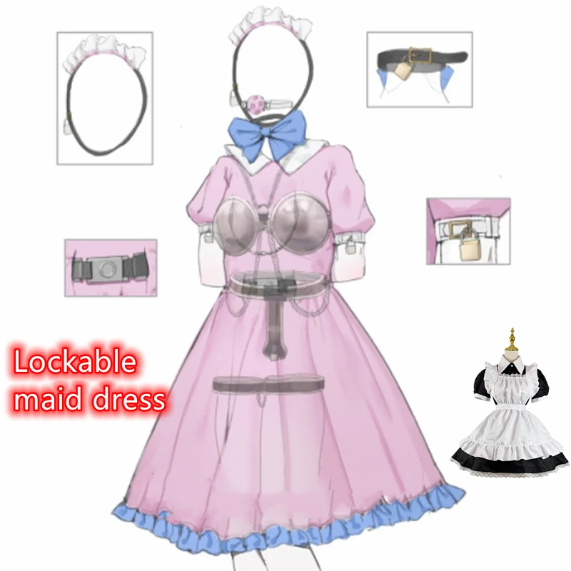 DDLG/ABDL сдержанный наряд запираемое платье лолиты с замком анкерный воротник