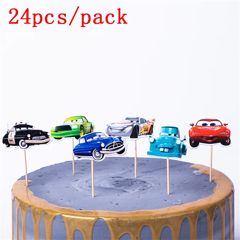 Topper-24pcs Disney Cars Lighting Mcqueen 108*180 см украшения для дня рождения Детские принадлежности одноразовая посуда скатерть для душа ребенка - Цвет: Topper-24pcs