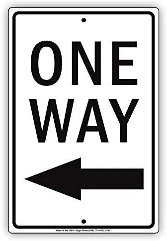 

Wall Decor One Way with Left Arrow Outdoor Indoor Aluminum Metal Signs
