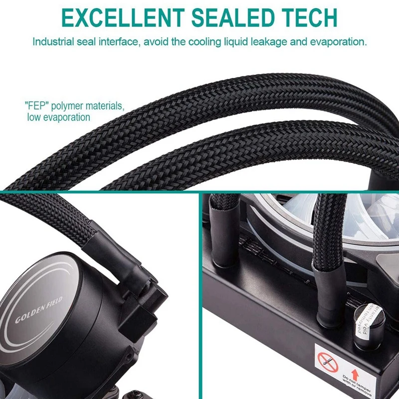 

GOLDEN FIELD ICE Chill Series CPU Cooler with Dual 120mm Adjustable RGB PWM Fan & 240mm Radiator Water Cooling Cooler System