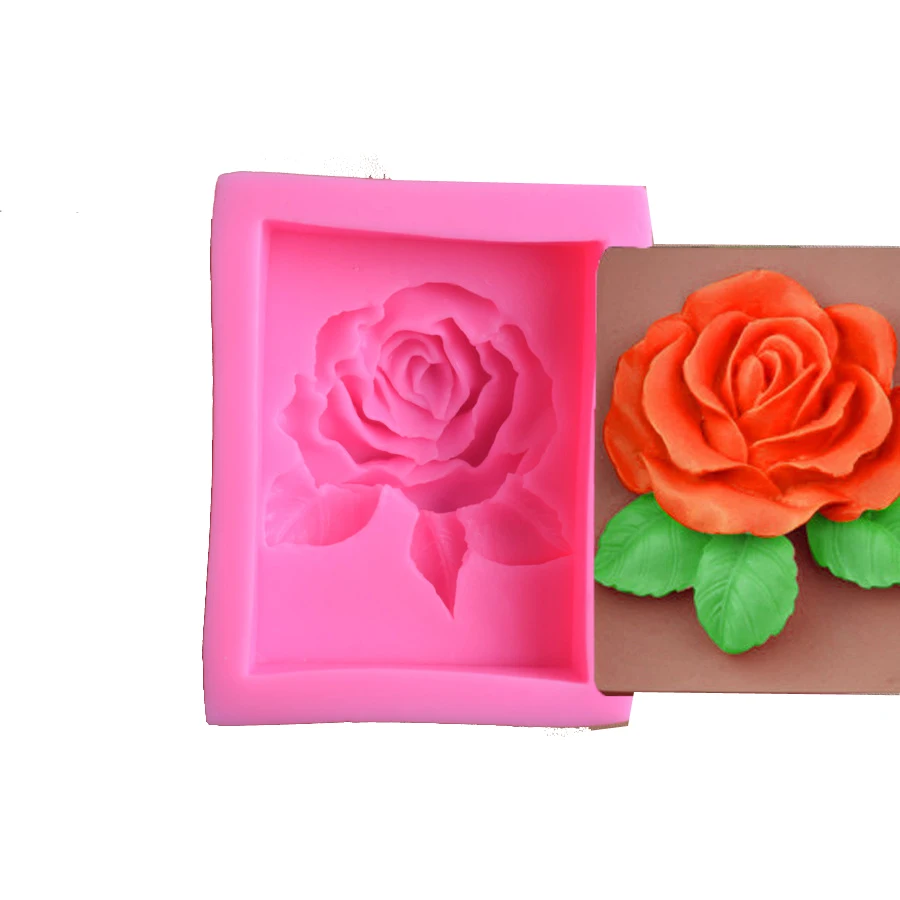 Big Size Rose Flower Silicone Soap Molds Embossed Peony Flowers Decoration Handmade Loaf Making Mould | Дом и сад