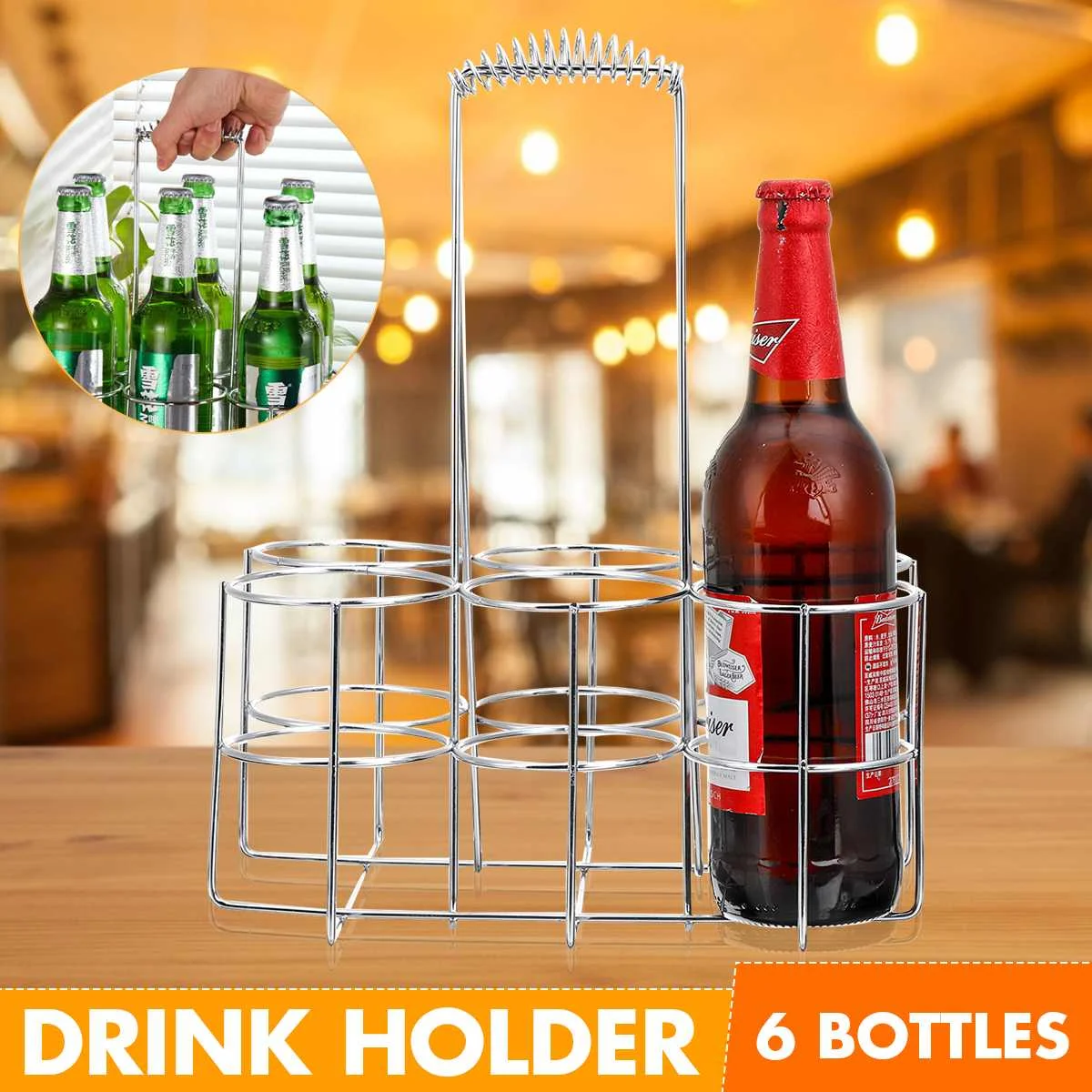 

Portable Wine Rack 6 Bottle Basket Metal Wine Holder Vintage Metal Wine Rack Small Wine Rack and Wine Bottle Rack Shelf