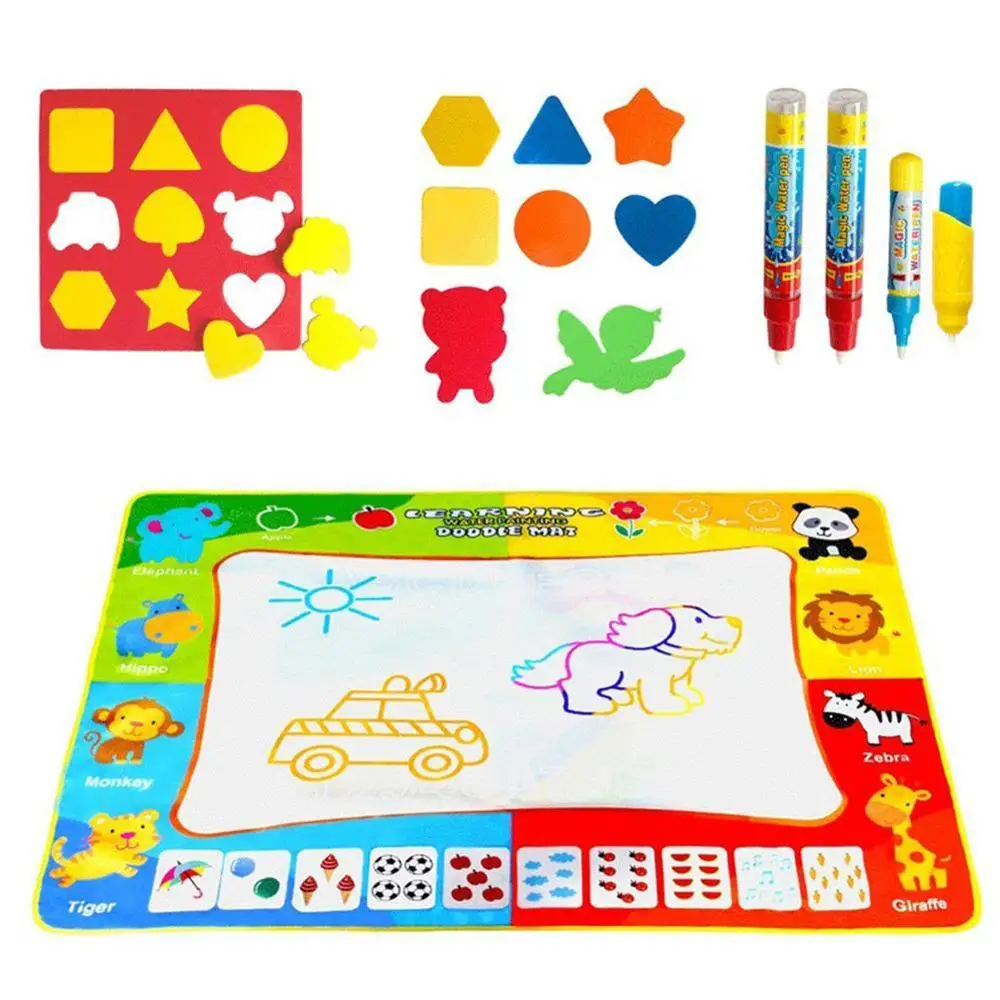 120*90 см забавная волшебная вода нарисованные красками книга каракули коврик для