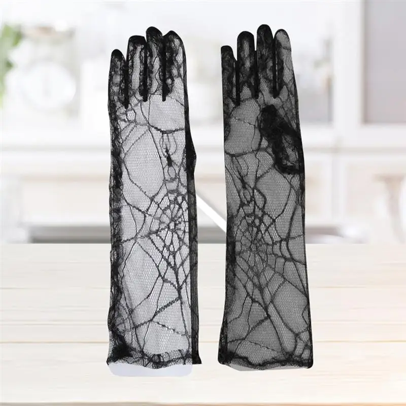 1 пара перчатки на Хэллоуин прочные модные портативные для выступлений паутина