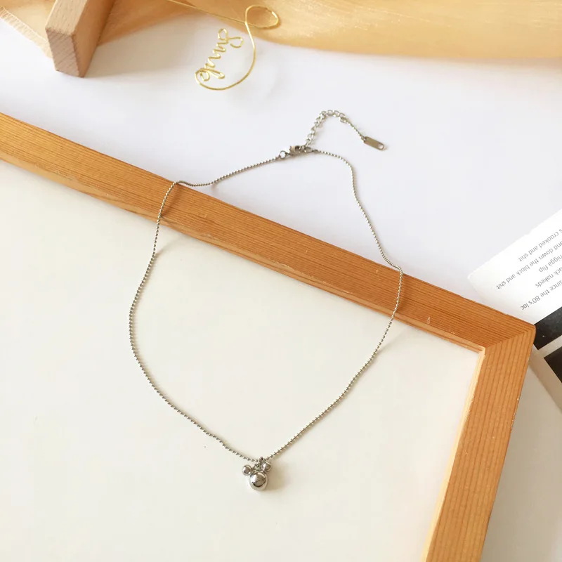 

Cute Mouse Pendant Necklaces Wholesale Cartoon Bear Charm Punk Necklace Trend Luxury 2021 Korean Clavicle Chain Jewelry Gifts