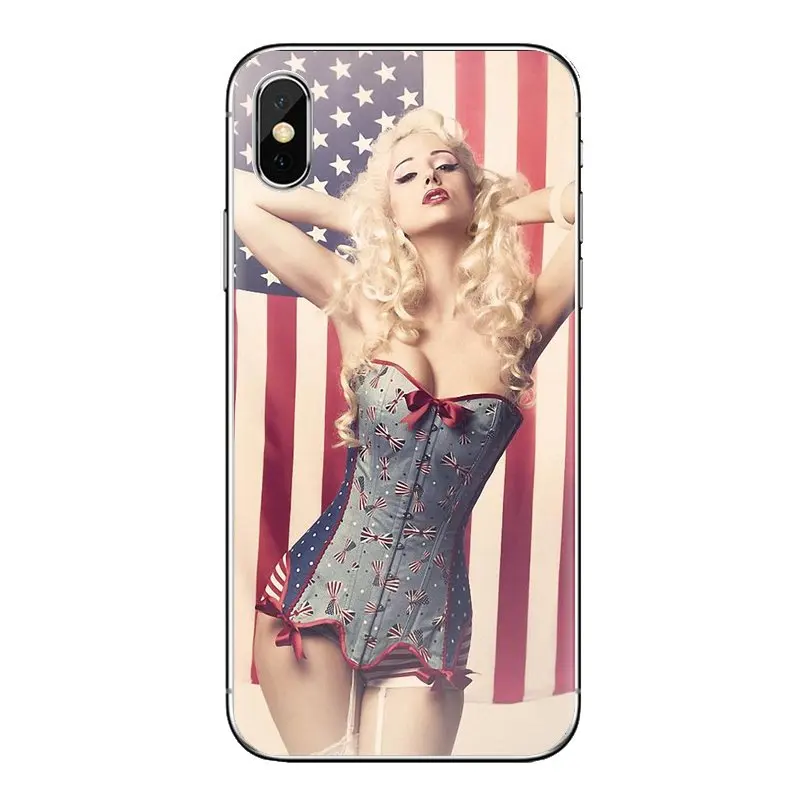 For Samsung Galaxy S3 S4 S5 Mini S6 S7 Edge S8 S9 S10 Plus Note 3 4 5 8 9 Pin Up Girl Heather Valentine Pinup Silicone Cover Bag |