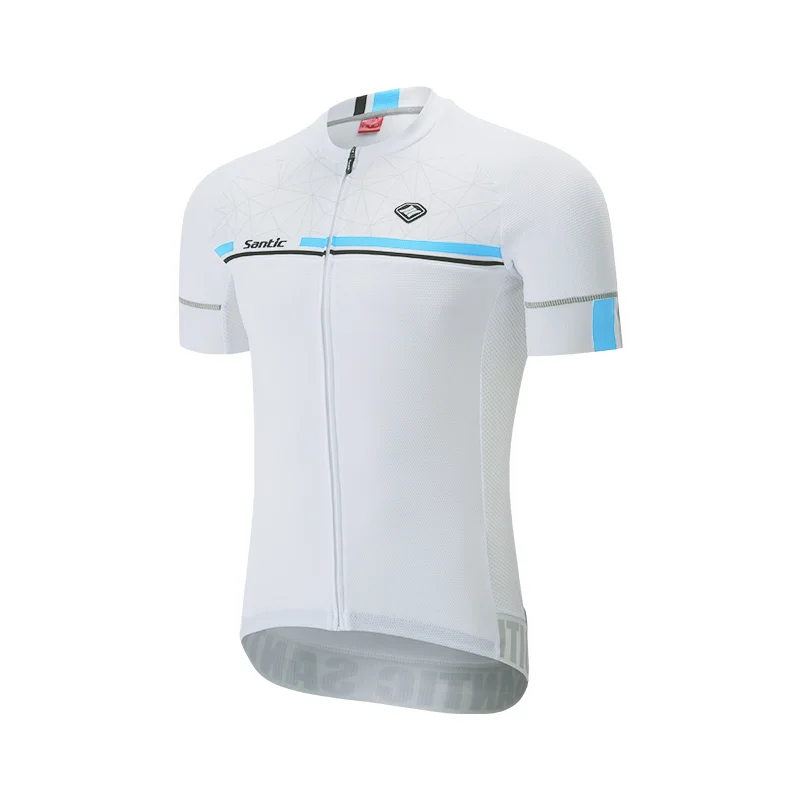 Santic Мужская велосипедная кофта с коротким рукавом Pro Fit дышащая быстросохнущая УФ