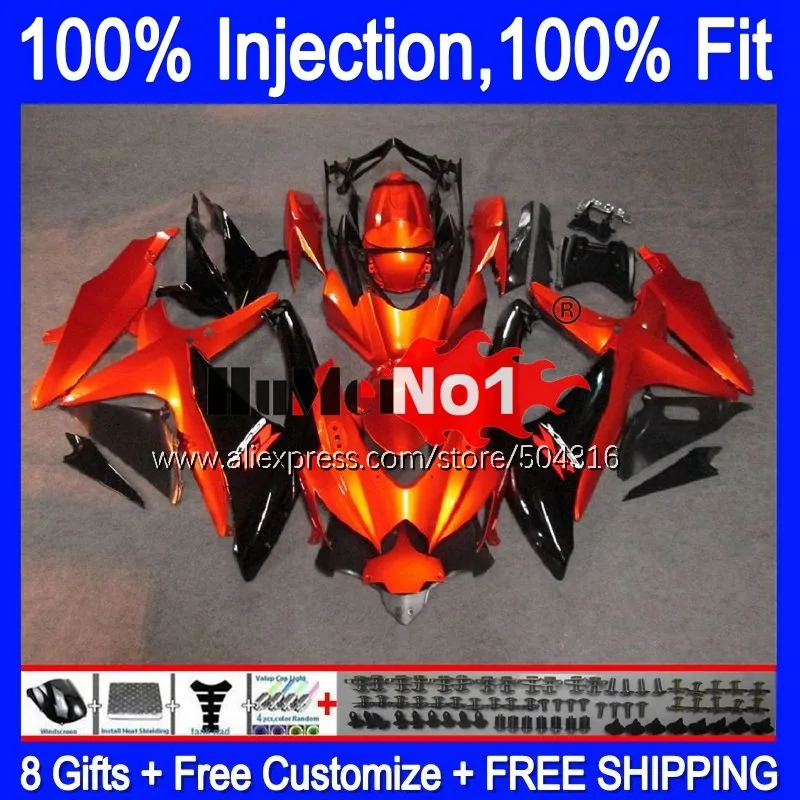 

OME For SUZUKI GSXR-750 GSXR 600 750 GSXR600 GSX-R750 17MC.8 GSXR-600 K8 GSXR750 2008 2009 2010 08 09 10 Fairings Orange black