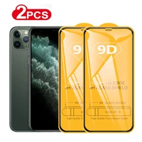 9d 2pcs tempered glass for iphone 11 12 13 pro max screen protector for iphone x xr xs max 7 8 6s plus se2020 full cover glass