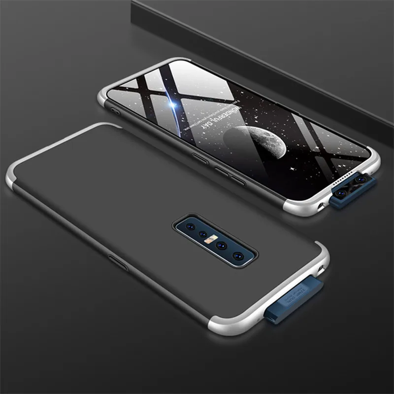 Vivo V17 Pro Чехол VivoV17Pro цветной 360 градусов полный чехол матовый Жесткий Чехол для Vivo V17Pro защитный чехол со стеклянной пленкой