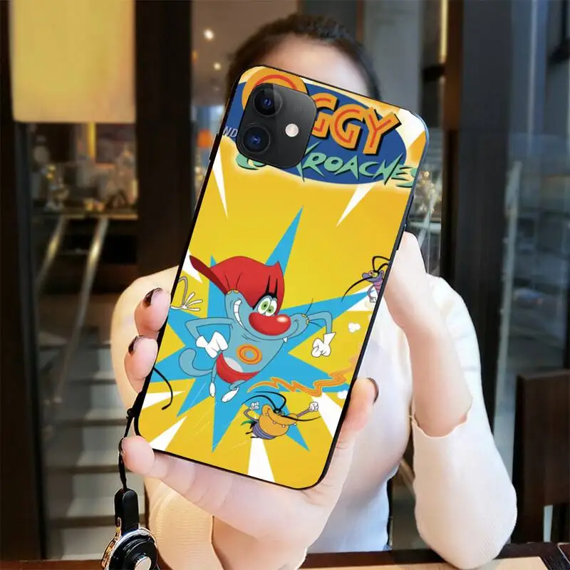 CUTEWANAN Cute cartoon OGGY Cover Black Soft Shell Phone Case for iPhone 11 pro XS MAX 8 7 6 6S Plus X 5S SE 2020 XR case | Мобильные