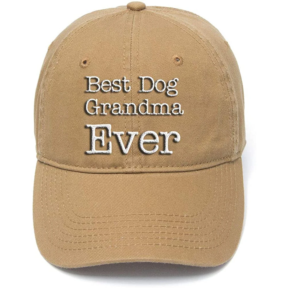 

Lyprerazy Flock Printing Lover Gift Best Dog Grandma Ever Washed Cotton Adjustable Baseball Cap