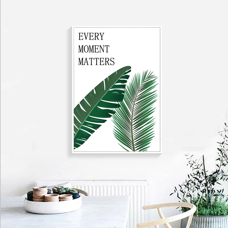 

Green Leaves Wall Art Canvas Painting Green Style Plant Nordic Posters and Prints Decorative Picture Modern Home Decoration