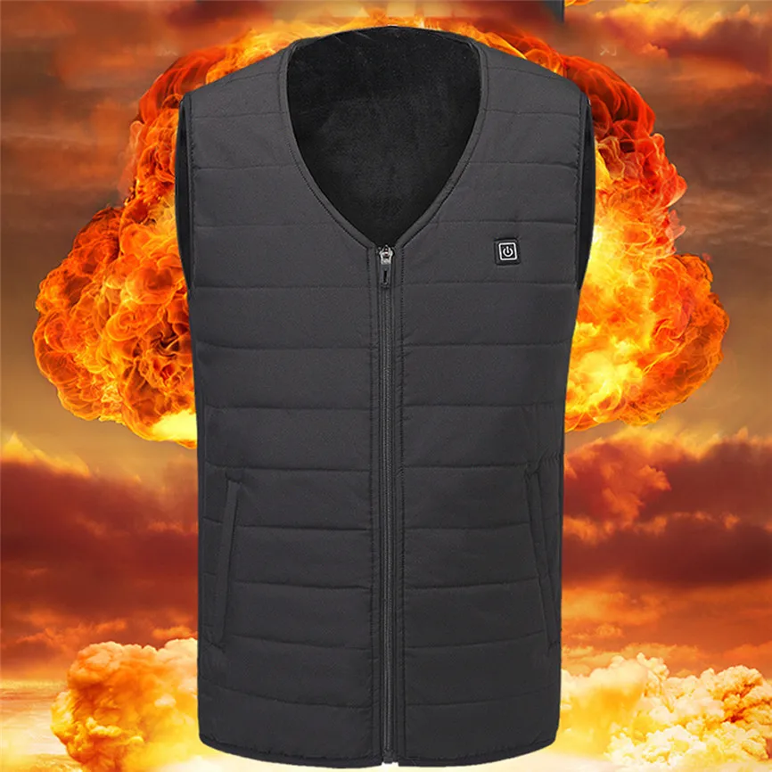 Мужское зимнее пальто мужские Смарт USB брюшные с электрическим подогревом спины