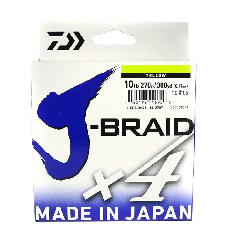 Daiwa Fishing Line J Braid X4 270 m Fluorescent PE Braided 4 Strand Carp | Спорт и развлечения