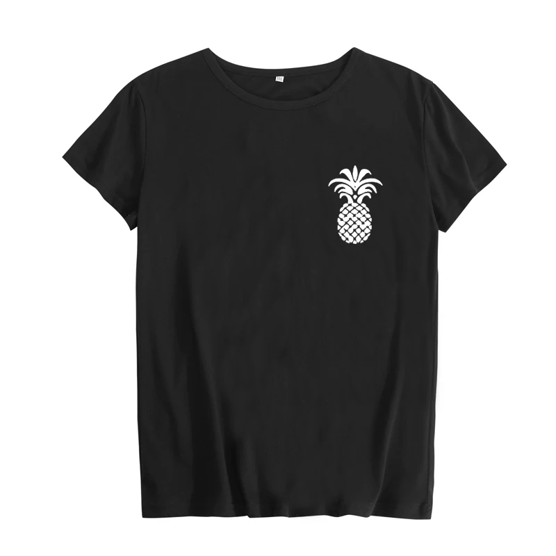Футболка с ананасом женская футболка принтом в стиле Харадзюку черная белая