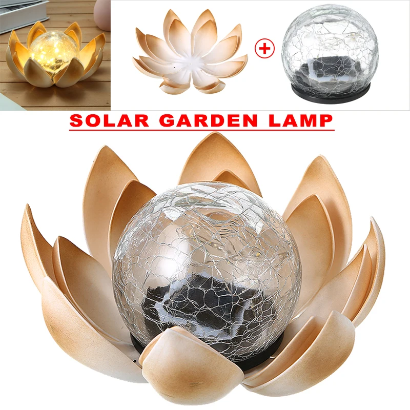 

Garden Lotus Light Solar Powered LED Lamps Warm White Lotus Flower Light Garden Yard Outdoor Lamp Household Decoration