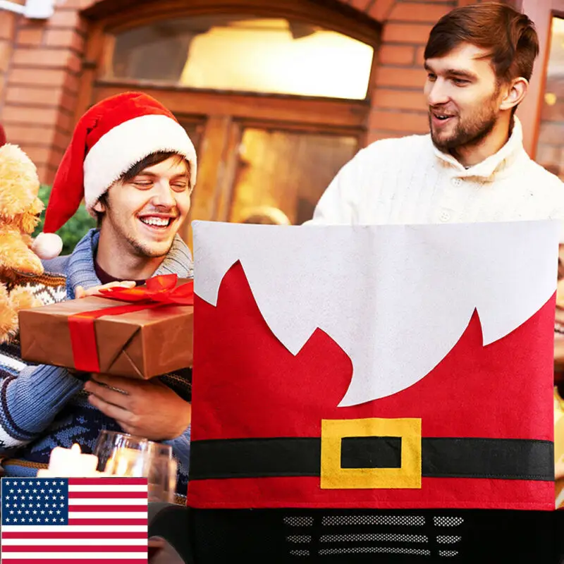 Крышка стула для Стола Санта Клаус Снеговик красный чехол украшение задняя