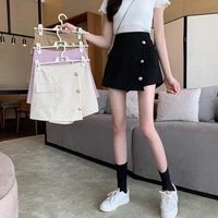spring and summer 2021 new a line skirt korean version of the high waist was thin and all match irregular shorts skirt