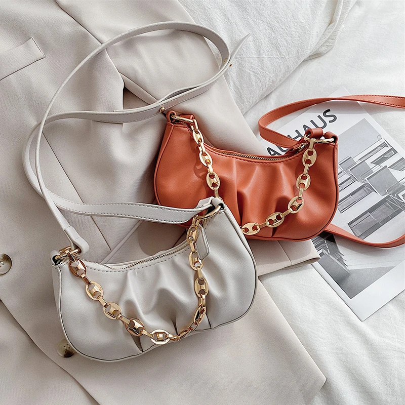 

Small PU Leather Cloud Bag For Women 2020 Chain Shoulder Messenger Crossbody Bags Lady Simple Travel Handbags #23