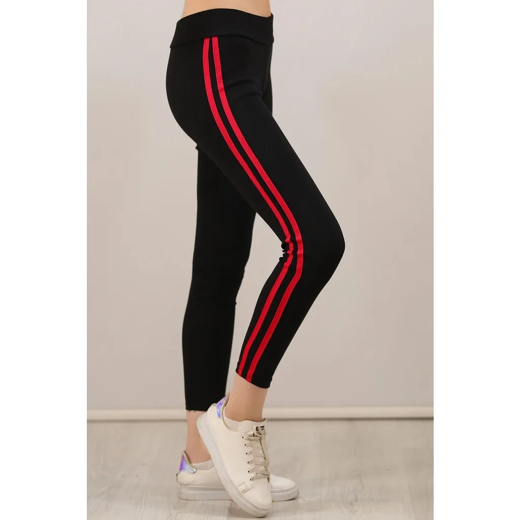 So Double Seritli Leggings Siyahfusya - 0216.432.